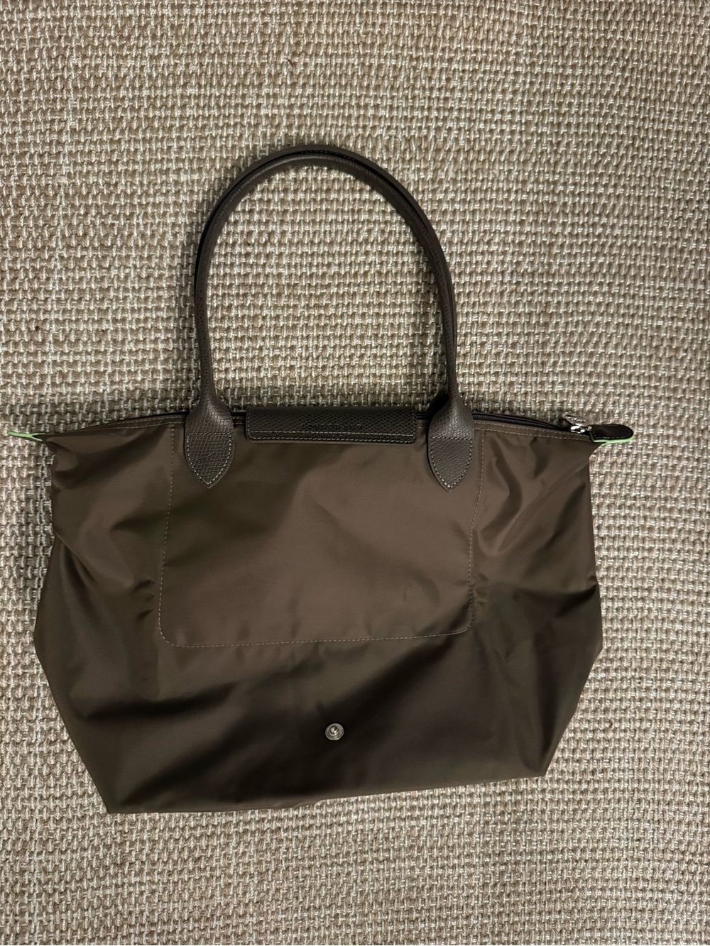 Longchamp Brown Nylon Tote with Leather Trim - Picture 4 of 7